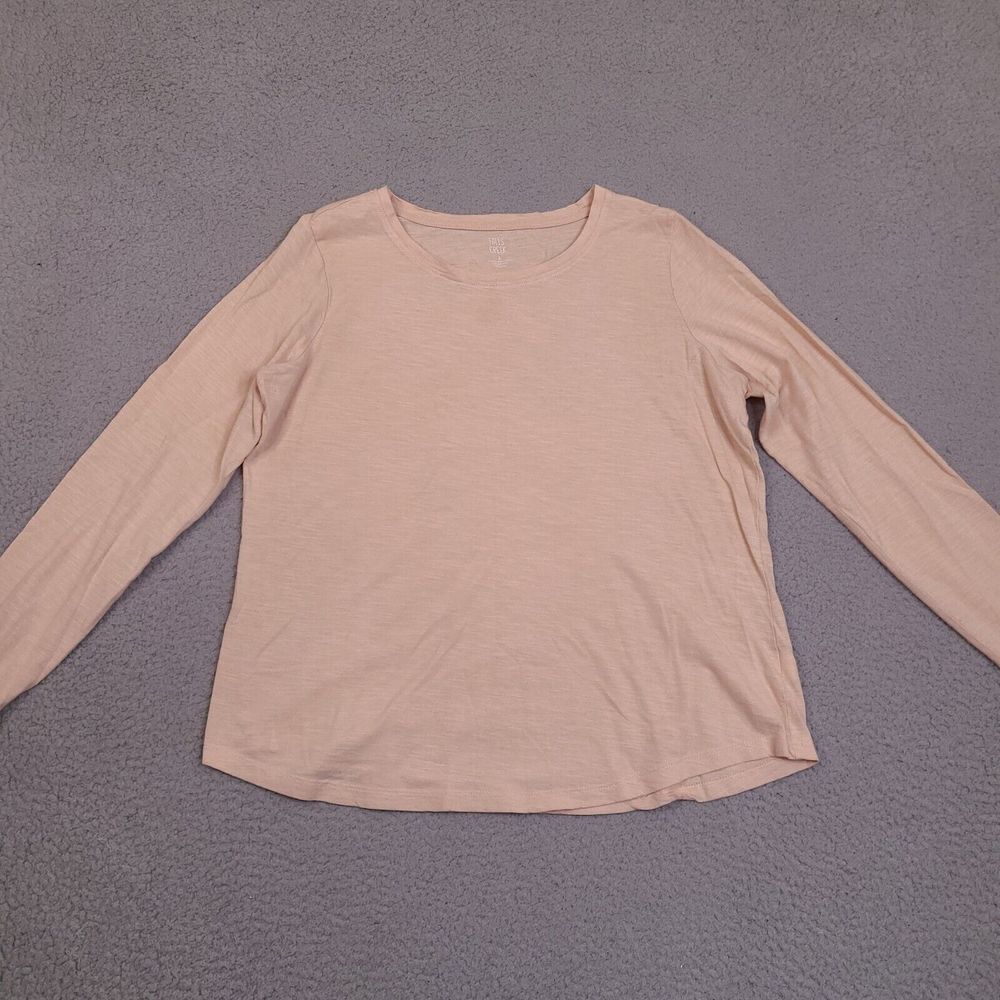Falls Creek T-Shirt Womens Large Orange Long Sleeve Cotton Modal Blend